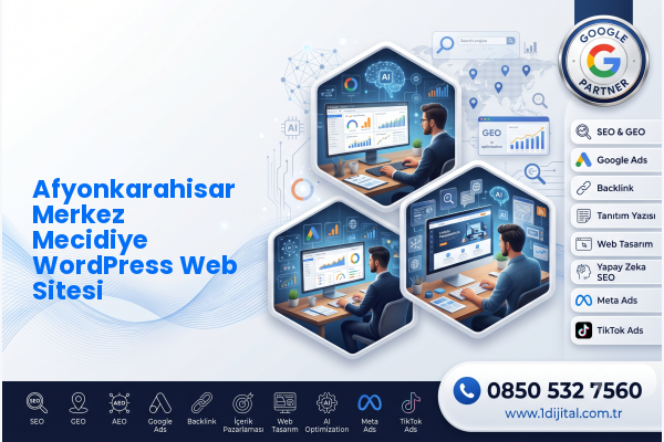 Afyonkarahisar Merkez Mecidiye WordPress Web Sitesi — Dijital1 dijital pazarlama hizmeti görseli