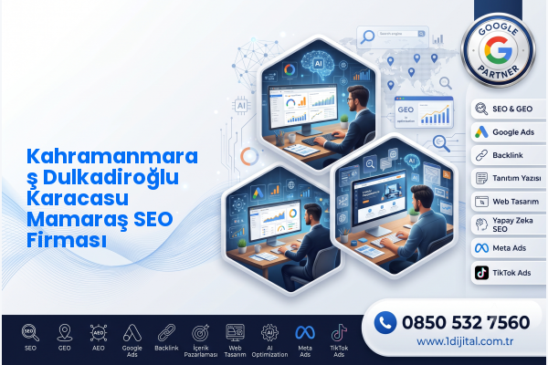 Kahramanmaraş Dulkadiroğlu Karacasu Mamaraş SEO Firması — Dijital1 dijital pazarlama hizmeti görseli