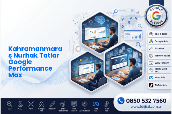 Kahramanmaraş Nurhak Tatlar Google Performance Max — Dijital1 dijital pazarlama hizmeti görseli