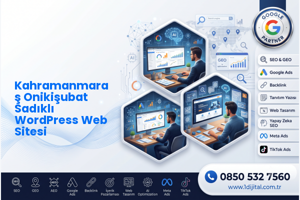 Kahramanmaraş Onikişubat Sadıklı WordPress Web Sitesi — Dijital1 dijital pazarlama hizmeti görseli