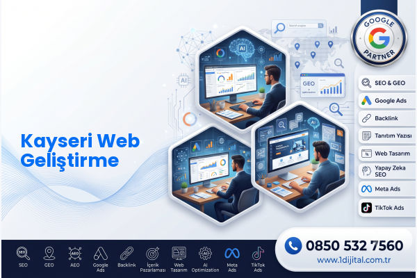 Kayseri Web Geliştirme — Dijital1 dijital pazarlama hizmeti görseli