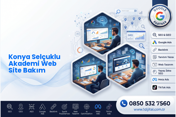 Konya Selçuklu Akademi Web Site Bakım — Dijital1 dijital pazarlama hizmeti görseli