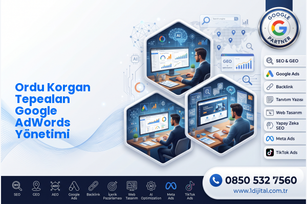 Ordu Korgan Tepealan Google AdWords Yönetimi — Dijital1 dijital pazarlama hizmeti görseli